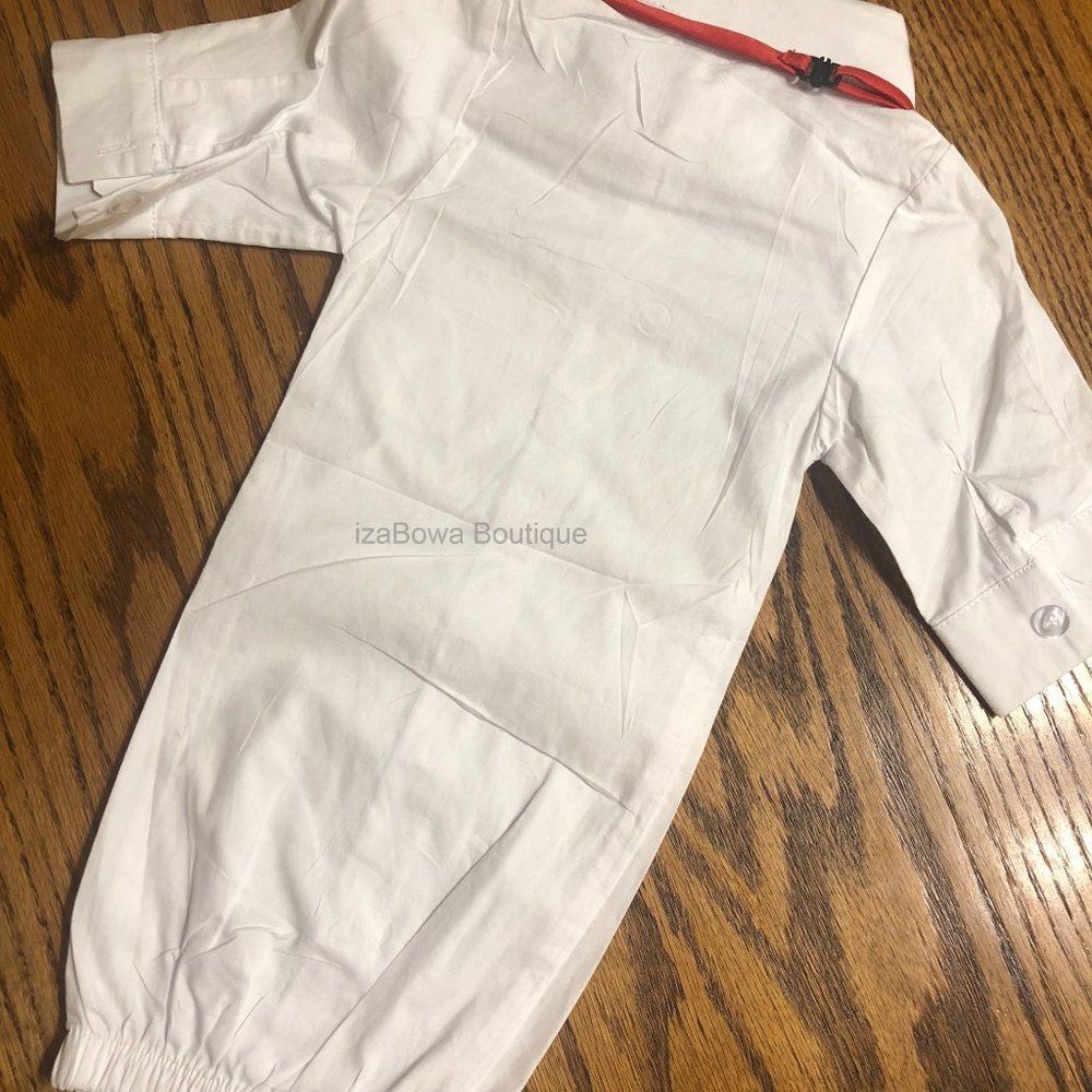 White Dress Shirt Baby Convertible Gown BYSHOWH NWT Boutique - Picture 2 of 3